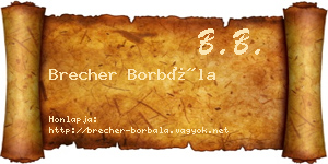 Brecher Borbála névjegykártya